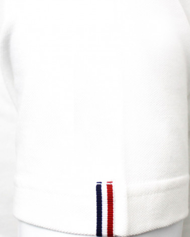 Vignette tissée sur la manche gauche du polo Montlery Otago écru pour homme