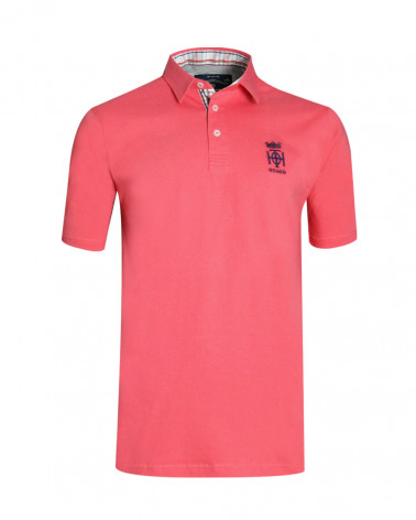 Polo OTH Otago manches courtes corail homme
