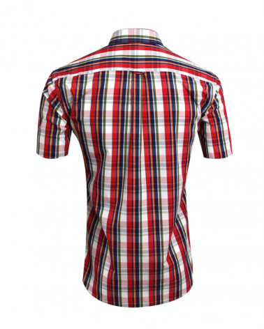 Dos de la chemise Tang Otago rouge pour homme