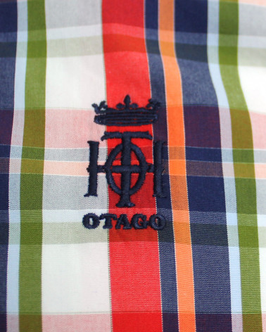 Broderie côté coeur de la chemise Tang Otago rouge pour homme