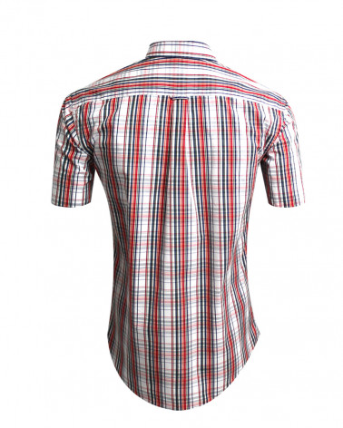 Dos de la chemise Tang Otago vert à carreaux pour homme