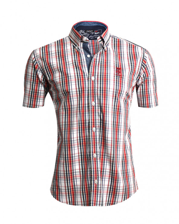 Chemise Tang manches courtes Otago à carreaux vert homme