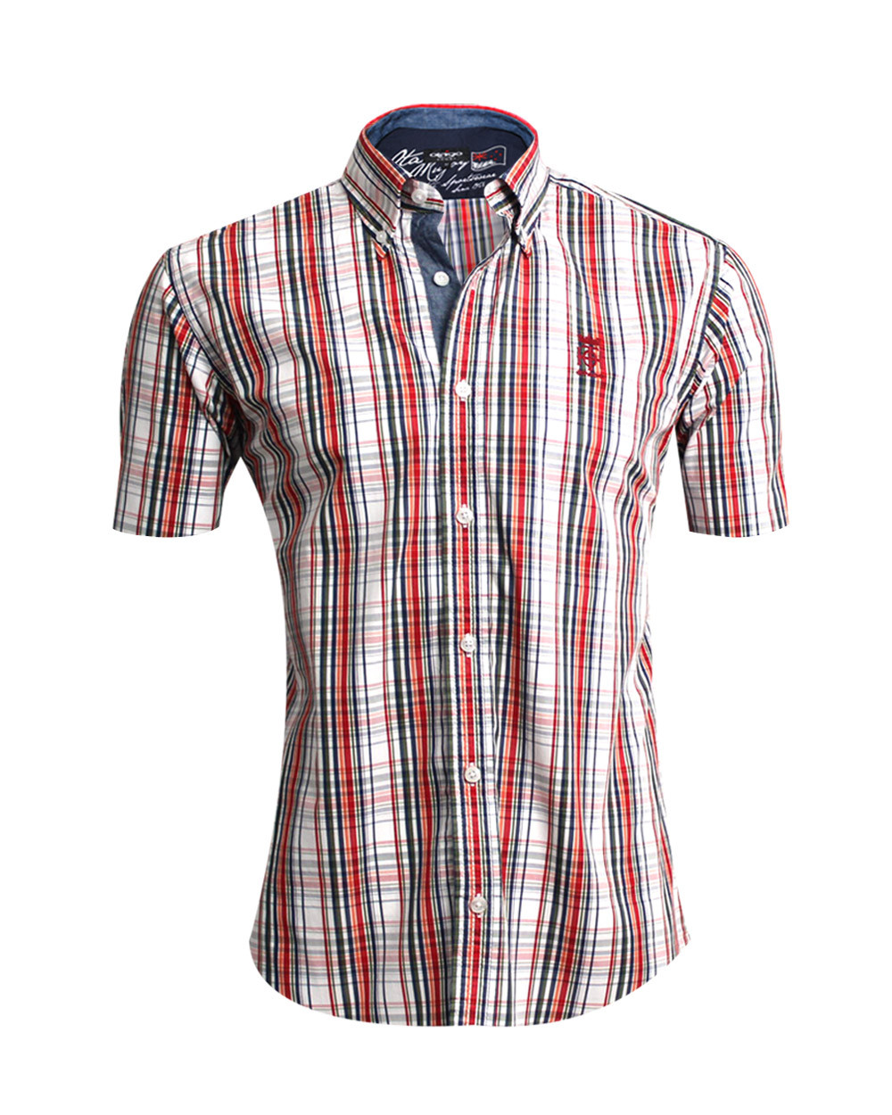 Chemise Tang manches courtes Otago à carreaux vert homme