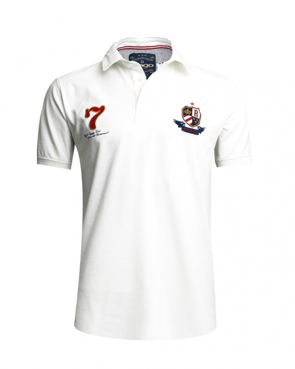 Polo Oscar Otago manches courtes écru Homme