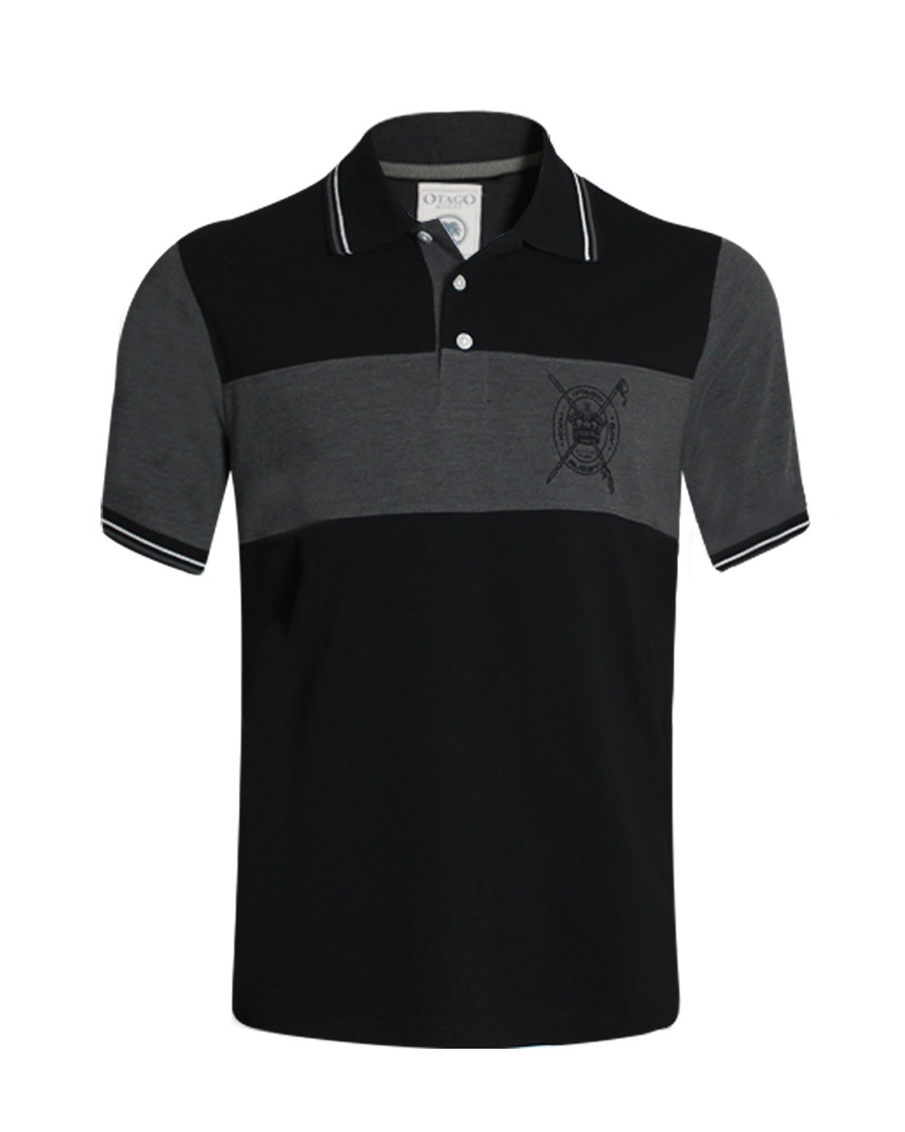 Polo Marty manches courtes noir gris homme