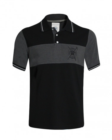 Polo Marty manches courtes noir gris homme