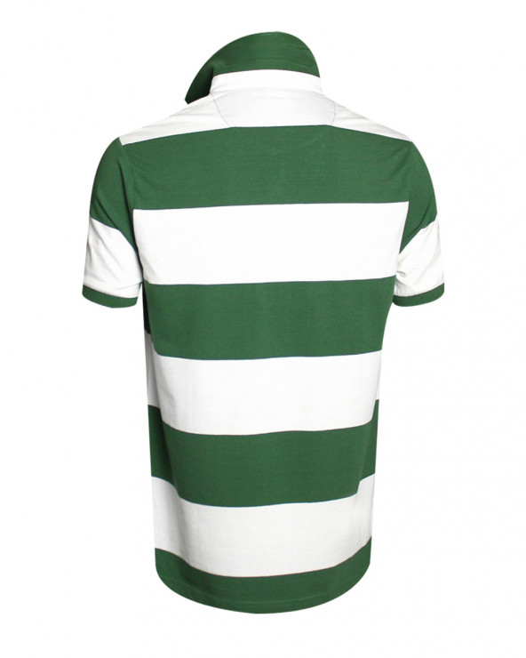 Dos du polo Corona Otago Vert- blanc pour homme