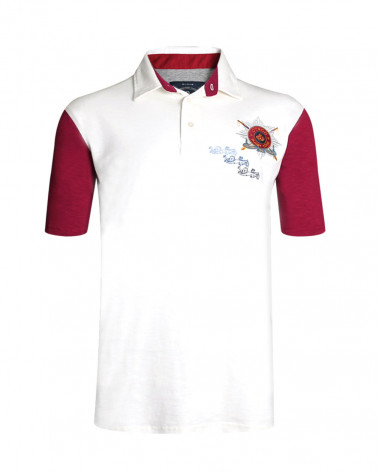 Polo Leone Otago manches courtes écru homme