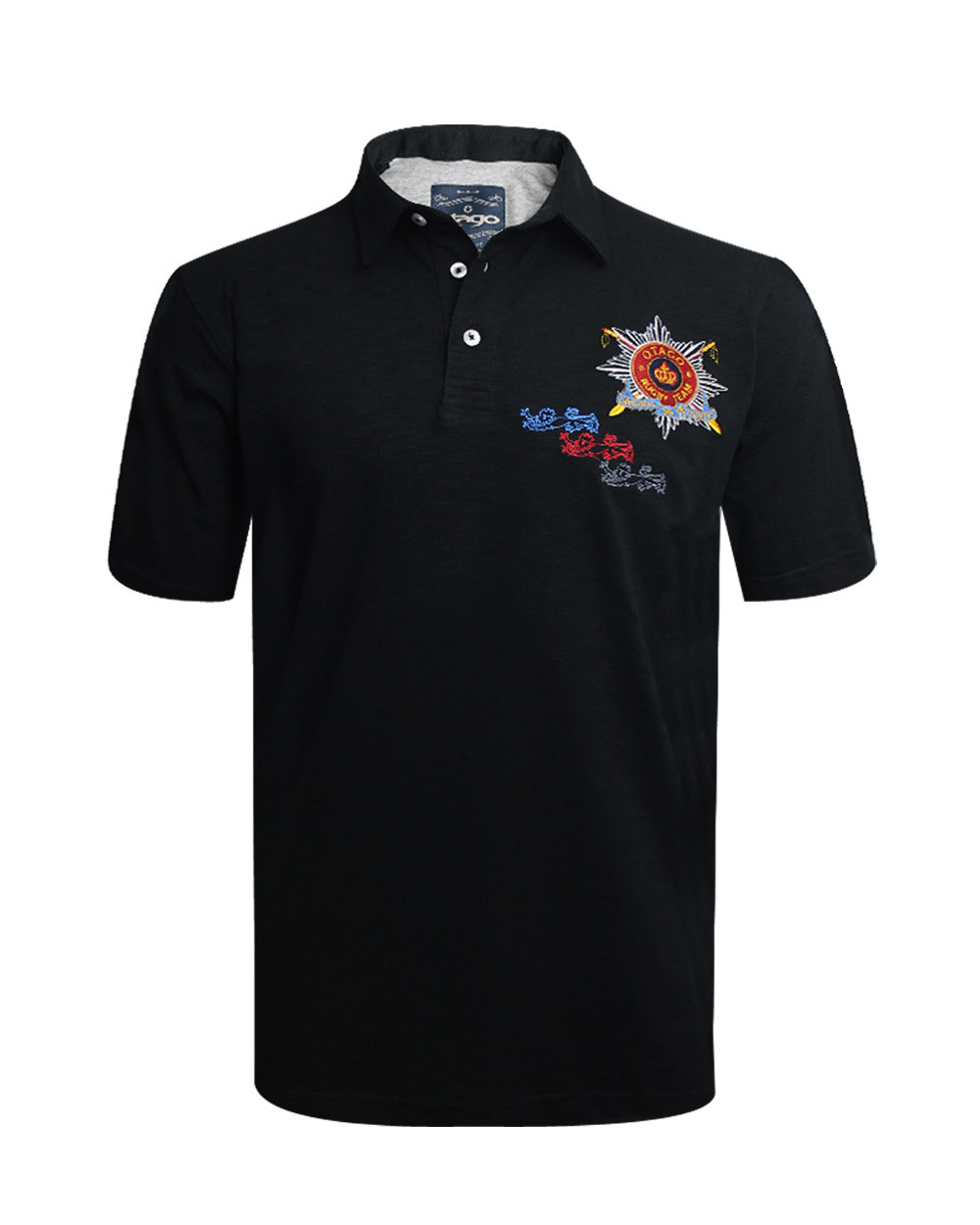 Polo Leone Otago manches courtes noir homme
