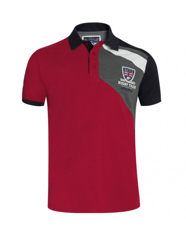 polo Flashpiké Otago rugby manches courtes bordeaux homme