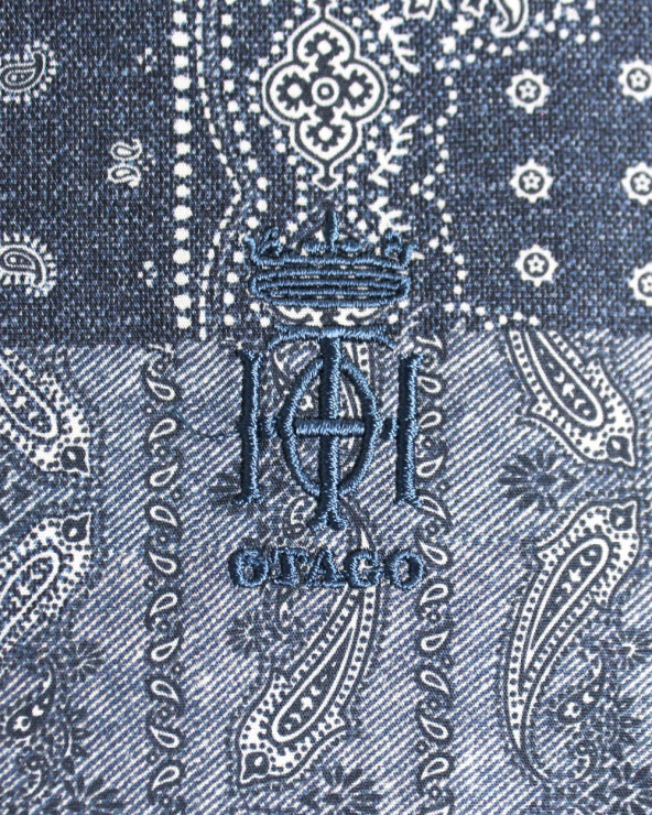 Broderie côté coeur de la chemise Patch Otago denim pour homme