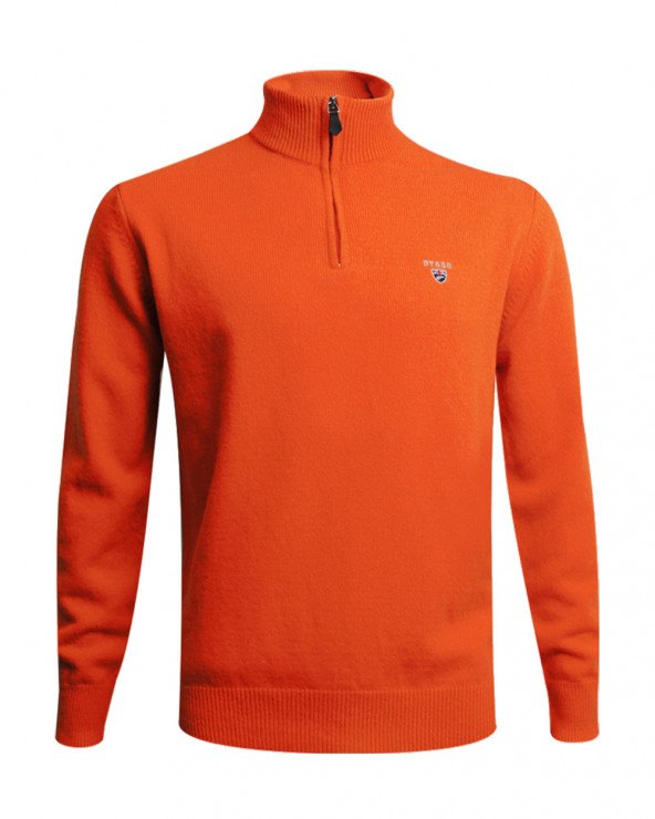 Pull Buenos Aires col zip Otago orange homme