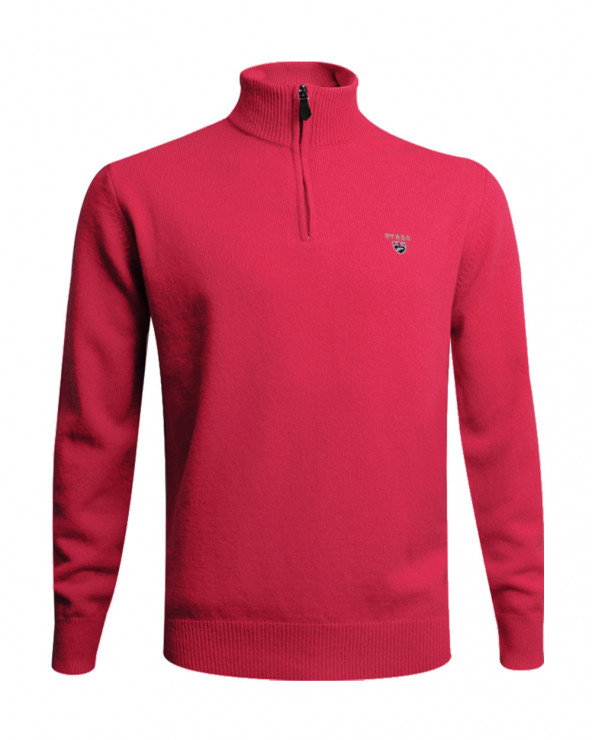 Pull Buenos Aires col zip Otago rouge pour homme