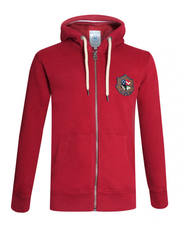 Sweat zip capuche Southbeach Otago rugby Homme bordeaux