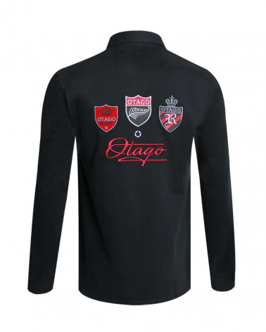 Polo Otafern manches longues Otago rugby noir homme