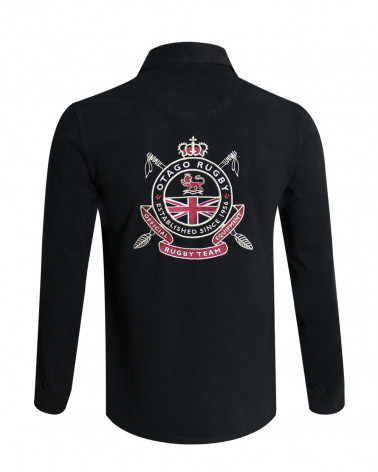 Polo manches longues Phil Otago rugby noir Homme
