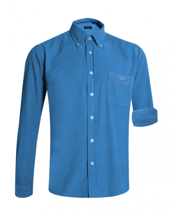 Chemise manches longues Velours Otago rugby bleu ciel homme
