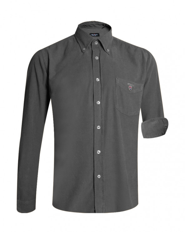 Chemise manches longues Velours Otago rugby gris Homme