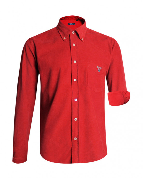 Chemise manches longues Velours Otago rugby rouge hermès Homme