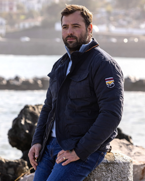 Blouson parka Lomontain Otago rugby bleu marine homme