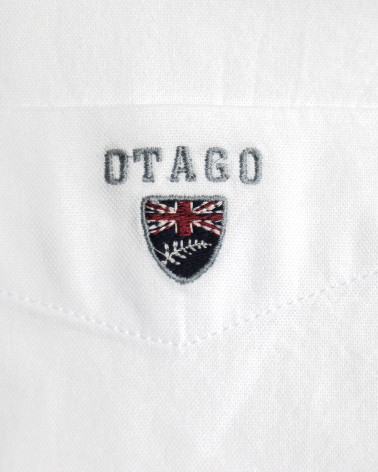Broderie sur la poche côté cœur de la chemise Buenos aires oxford Otago blanc pour homme