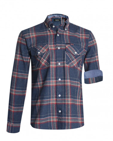 Chemise 131 à carreaux bleus manches longues Otago rugby homme