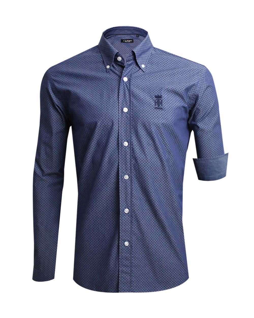 Chemise manches longues TURENNE Otago bleu marine homme