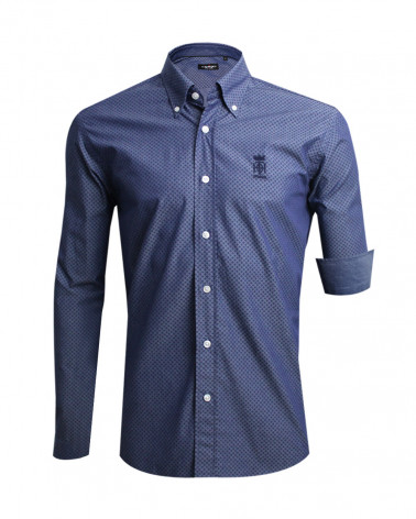 Chemise manches longues TURENNE Otago bleu marine homme
