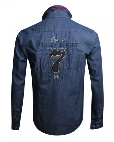 Chemise manches longues JEANS WILLIAM Otago bleue homme