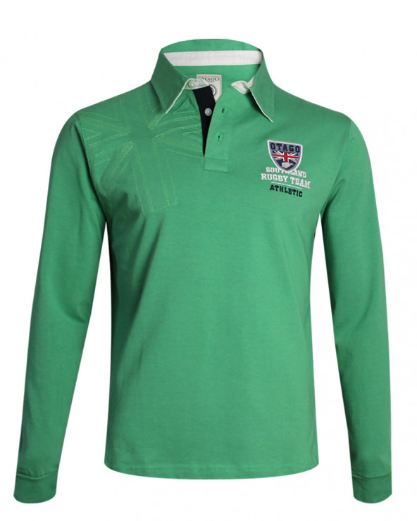 Polo Atreyu manches longues Otago rugby vert homme