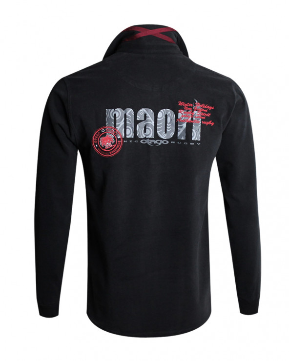 Polo Trio manches longues Otago rugby noir homme