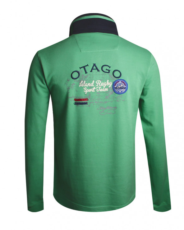 Polo World manches longues Otago rugby vert homme