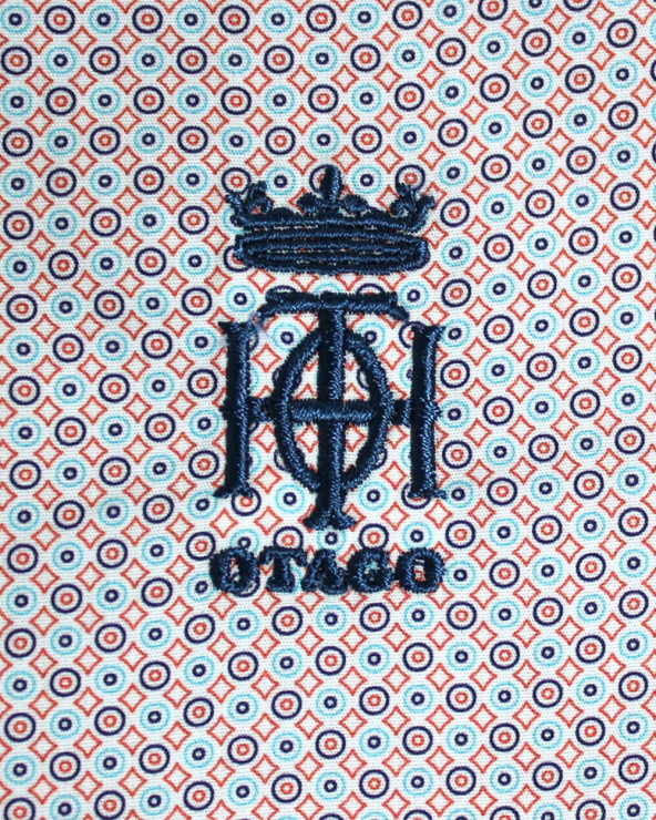 Broderie côté coeur de la chemise Mellah Otago blanc pour homme