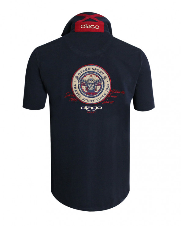Polo manches courtes Fighter Otago rugby marine homme