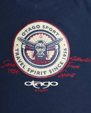 Ensemble brodé au dos du polo Fighter Otago bleu marine pour homme