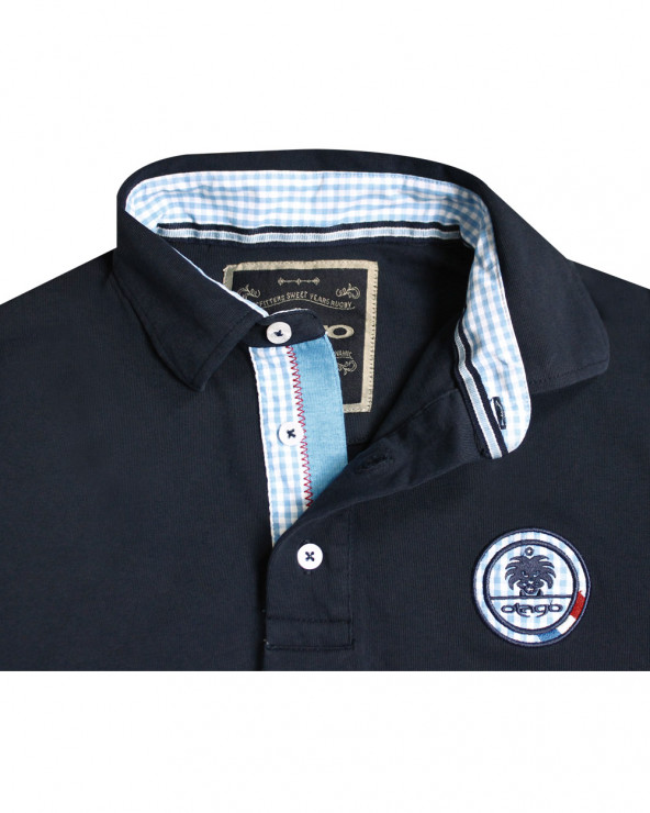 Ensemble brodé côté coeur du polo Griboss Oago bleu marine pour homme