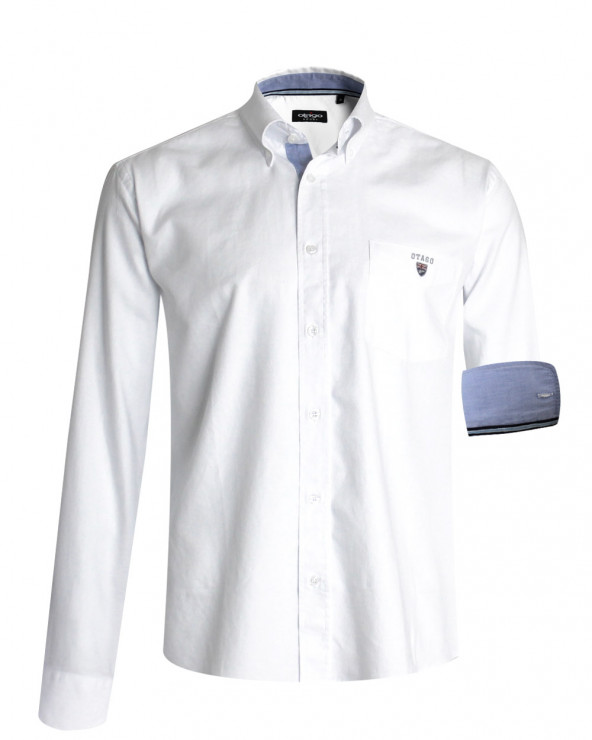 Chemise manches longues Oxford Buenos Aires Otago blanche homme