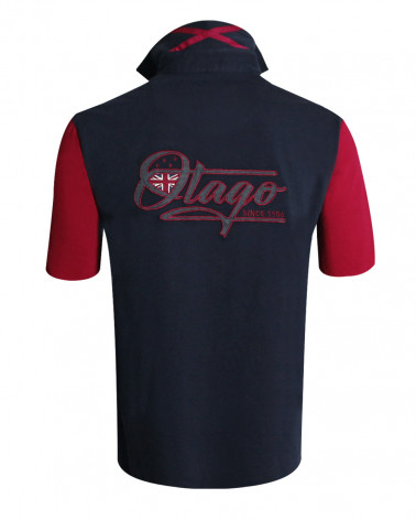 Polo OTAGRIFF marine manches courtes bordeaux Otago rugby Homme
