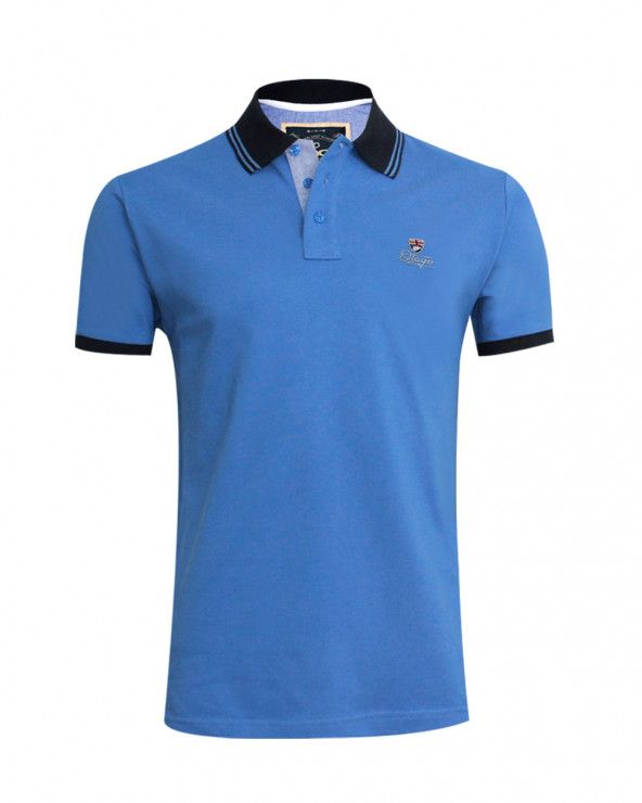 Polo manches courtes Griffax Otago rugby bleu lavande homme