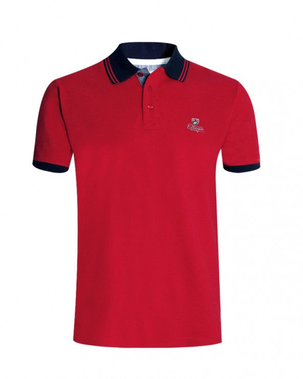 Polo homme rose pale manches longues toucher doux / Polo Uni — Ethnic Blue