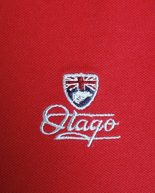 Broderie côté cœur du polo Griffax rouge pour homme