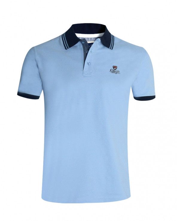 Polo manches courtes Griffax Otago rugby bleu ciel homme