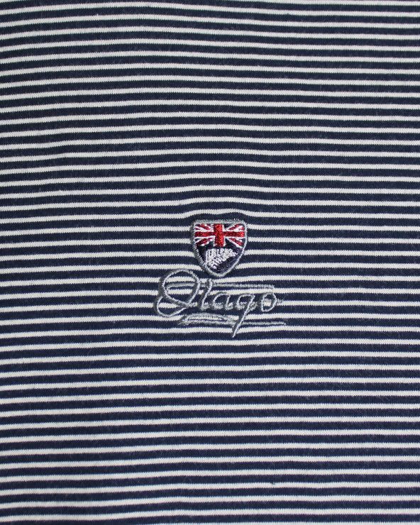 Broderie côté coeur du polo Griffax rayé pour homme
