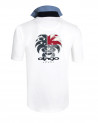 Polo manches courtes Tikland Otago rugby écru homme col chambray denim