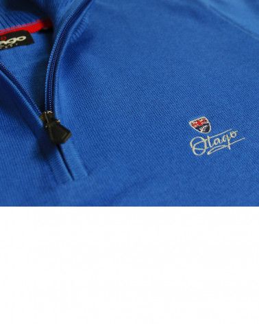 Détail produit du pull Bologne Otago indigo pour homme