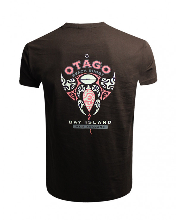 T-shirt Manta Otago rugby marron col rond homme