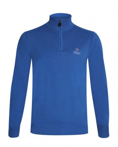 face du Pull Bologne col 1/2 zip Otago rugby indigo pour homme