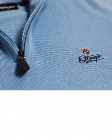 Détail produit du pull Bologne Otago bleu ciel pour homme