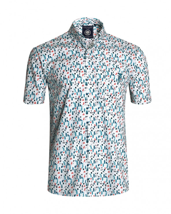 Chemise manches courtes Otago rugby 118 blanche pour homme