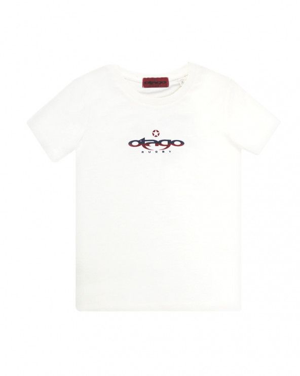 Tee shirt Tikland Otago rugby col rond ivoire coton bio pour enfant